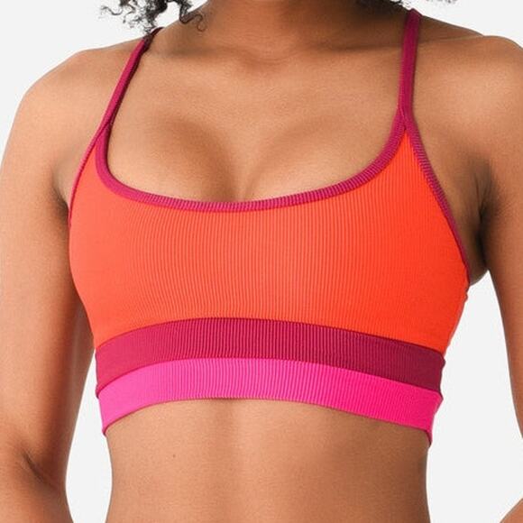 NEW Beach Riot Eva Top Be Mine Colorblock Bralette Bikini Top Size Small - Picture 1 of 11
